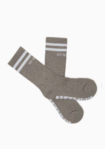 Marathon Crew Sock - White Grey