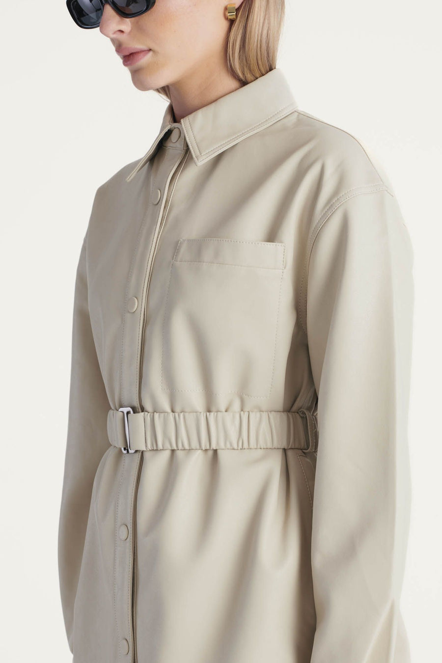 Claudie Shirt Jacket - Stone