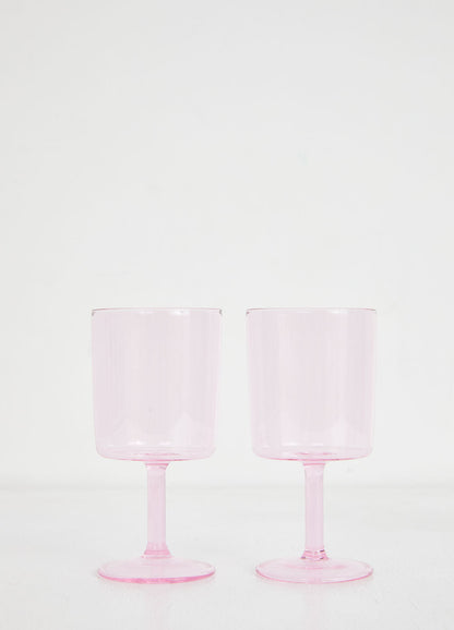 2 Wine Glasses - Pink